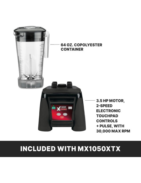 Licuadora Waring MX1050XTX 3.5 HP 64 oz (1.89 L) Teclado Licuadora Waring MX1050XTX 3.5 HP 64 oz (1.89 L) Teclado