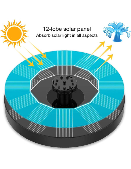 Fuente Solar para Baño de Aves AISITIN 6 Boquillas 12.95 cm Fuente Solar para Baño de Aves AISITIN 6 Boquillas 12.95 cm