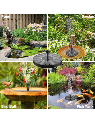 Fuente Solar para Baño de Aves AISITIN 6 Boquillas 12.95 cm