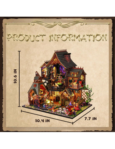 Casa de Muñecas Miniatura DIY WJZDY con Luces LED y Muebles