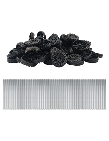 EUDAX 300 Ruedas de Plástico 30mm y 150 Ejes STEM 2mm