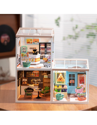 Kit Casa de Muñecas Miniatura ROBOTIME con LED 16x16 cm