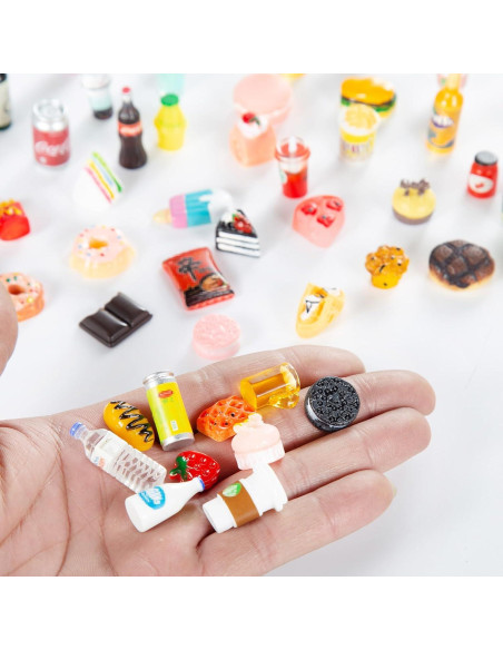 Conjunto 50 Piezas Miniaturas Comida y Bebida para Muñecas Conjunto 50 Piezas Miniaturas Comida y Bebida para Muñecas