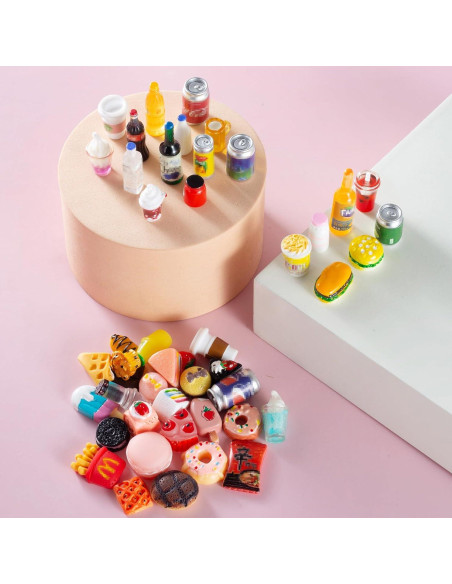 Conjunto 50 Piezas Miniaturas Comida y Bebida para Muñecas Conjunto 50 Piezas Miniaturas Comida y Bebida para Muñecas