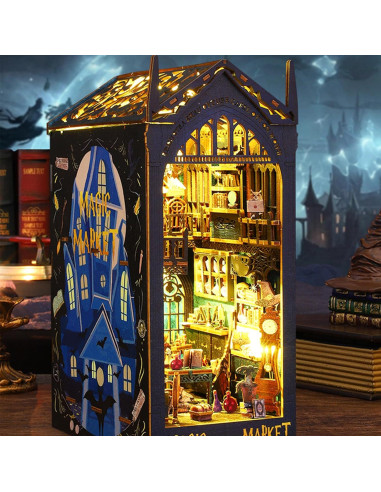 Kit de Miniaturas ISSEVE Rincón de Libros DIY con Luz