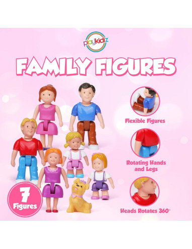 Figuras de Familia Playkidz - Set de 7 Personajes para Niños