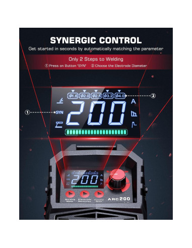 Soldador ARCCAPTAIN ARC200 200A Portátil con Pantalla LED