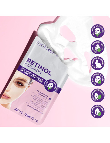 Mascarilla de Tela Skin Republic Retinol 3 Piezas Antienvejecimiento