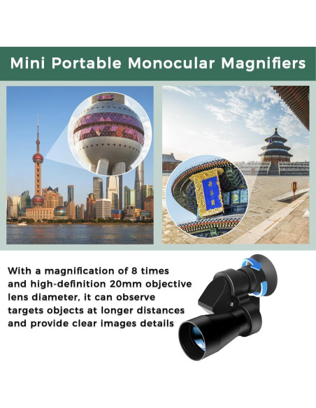 Telescopio Monocular LIUQIJIA 8x20 Compacto para Aves Telescopio Monocular LIUQIJIA 8x20 Compacto para Aves