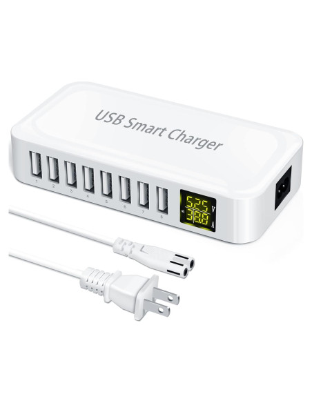 Estación de Carga USB Ziwodiv i6 8 Puertos 60W Cargador Rápido Estación de Carga USB Ziwodiv i6 8 Puertos 60W Cargador Rápido