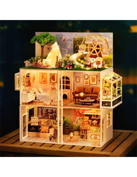 Casa de Muñecas Miniatura DIY Cuteroom Cafetería Tranquila Casa de Muñecas Miniatura DIY Cuteroom Cafetería Tranquila