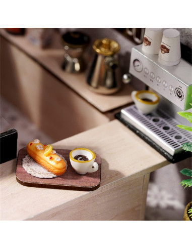 Casa de Muñecas Miniatura DIY Cuteroom Cafetería Tranquila