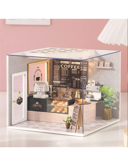 Casa de Muñecas Miniatura DIY Cuteroom Cafetería Tranquila Casa de Muñecas Miniatura DIY Cuteroom Cafetería Tranquila