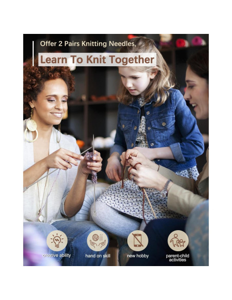 Kit de Tejer Katech para Principiantes - Hilo y Agujas Incluidas Kit de Tejer Katech para Principiantes - Hilo y Agujas Incluidas