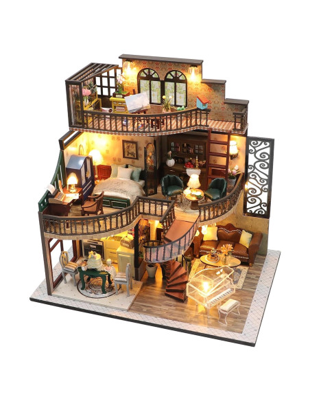 Casa de Muñecas Miniatura Kisoy M2132 DIY con Muebles Casa de Muñecas Miniatura Kisoy M2132 DIY con Muebles
