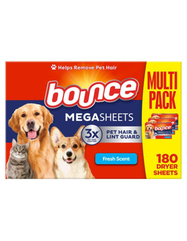 Hojas de Secadora Bounce Guard Mega 180 Contenido Suavizante