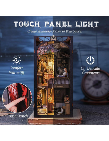 Kit de Nook de Libros Cutefun - Mini Casa DIY con LED
