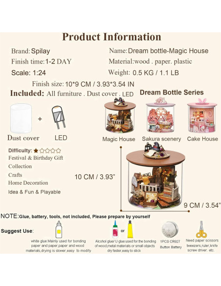 Kit Casa de Muñecas DIY Spilay 1:24 con LED y Accesorios Kit Casa de Muñecas DIY Spilay 1:24 con LED y Accesorios