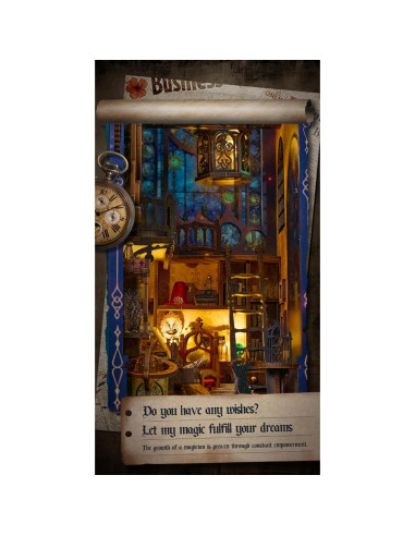 Kit de Rincón de Libros FLYNOVA - Casa Miniatura 3D DIY