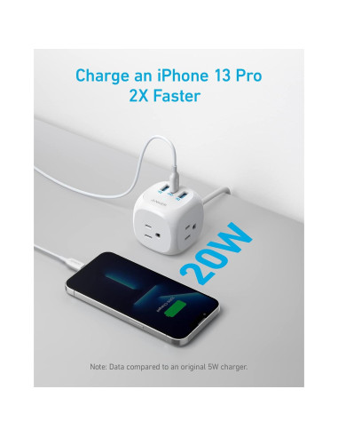 Regleta Anker 321 con 3 Salidas y Carga USB-C 1.52m