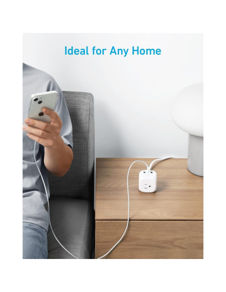 Regleta Anker 321 con 3 Salidas y Carga USB-C 1.52m Regleta Anker 321 con 3 Salidas y Carga USB-C 1.52m