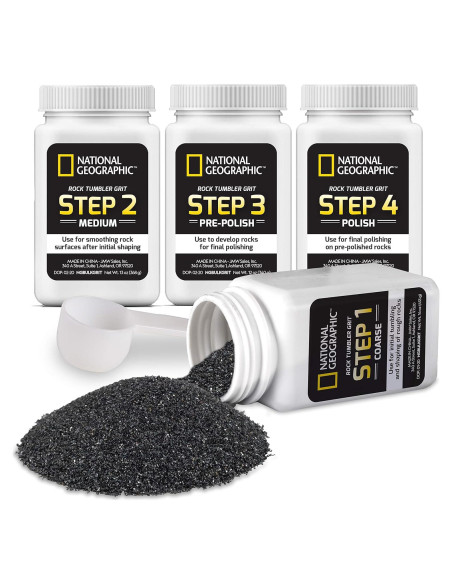 Kit de Recarga de Grava para Pulidor de Rocas National Geographic - 4 Etapas Kit de Recarga de Grava para Pulidor de Rocas National Geographic - 4 Etapas