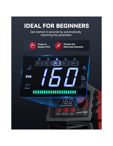 Soldador ARCCAPTAIN 160A Portátil Inversor IGBT LED Soldador ARCCAPTAIN 160A Portátil Inversor IGBT LED