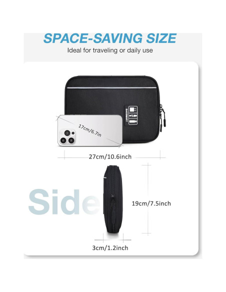 Organizador de Viaje BAGSMART para Electrónicos Negro Organizador de Viaje BAGSMART para Electrónicos Negro