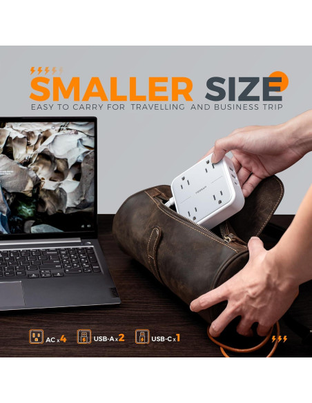 Protector de Sobretensión TESSAN 5m 4 Salidas USB C Gris Protector de Sobretensión TESSAN 5m 4 Salidas USB C Gris