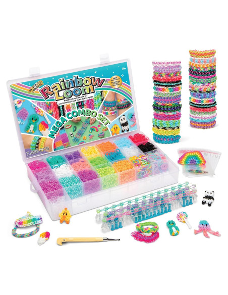 Set de Combo MEGA Rainbow Loom - 7000 bandas de goma multicolor Set de Combo MEGA Rainbow Loom - 7000 bandas de goma multicolor