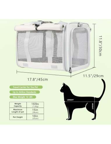 Transportín para Gatos y Perros Le City 7.26 kg Plegable