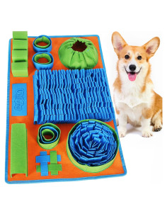Alfombra de Olfato Vivificante para Perros 66x42cm Azul Verde Naranja