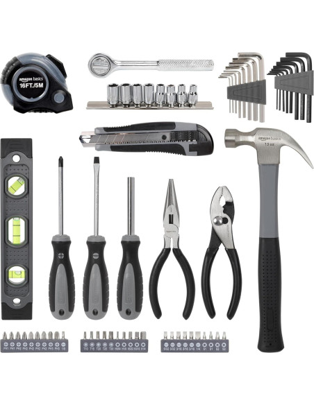 Kit de Herramientas Básicas Amazon Basics 65 Piezas con Bolsa Kit de Herramientas Básicas Amazon Basics 65 Piezas con Bolsa