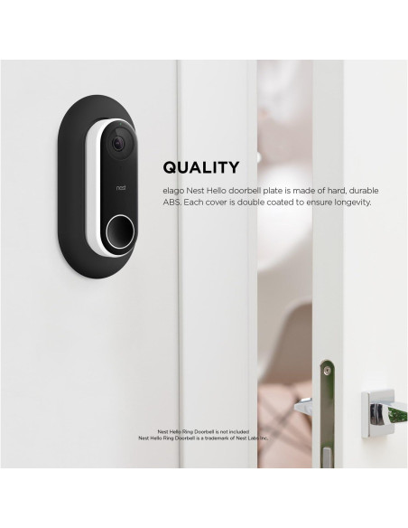 Placa de Pared elago para Google Nest Hello - Negro Placa de Pared elago para Google Nest Hello - Negro