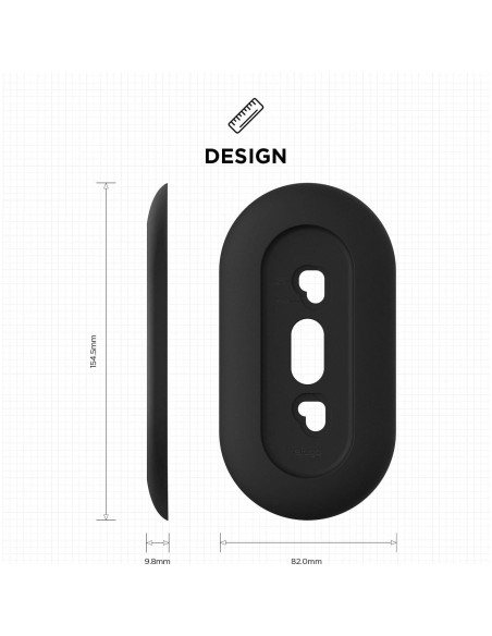 Placa de Pared elago para Google Nest Hello - Negro Placa de Pared elago para Google Nest Hello - Negro