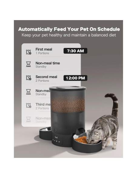 Comedero Automático SURDY 3L para 2 Gatos con Temporizador Comedero Automático SURDY 3L para 2 Gatos con Temporizador