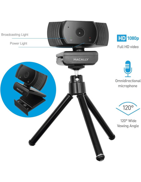 Webcam Macally MZOOMCAM 1080P con Micrófono HD 120 Webcam Macally MZOOMCAM 1080P con Micrófono HD 120