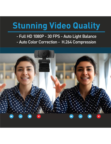 Webcam Macally MZOOMCAM 1080P con Micrófono HD 120 Webcam Macally MZOOMCAM 1080P con Micrófono HD 120