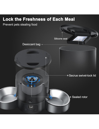 Comedero Automático SURDY 3L para 2 Gatos con Temporizador