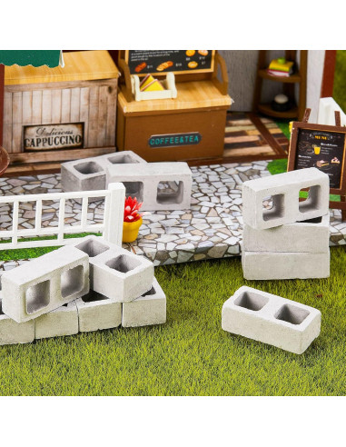 Civaner 50 Pzs Mini Ladrillos Concreto Gris para Maquetas