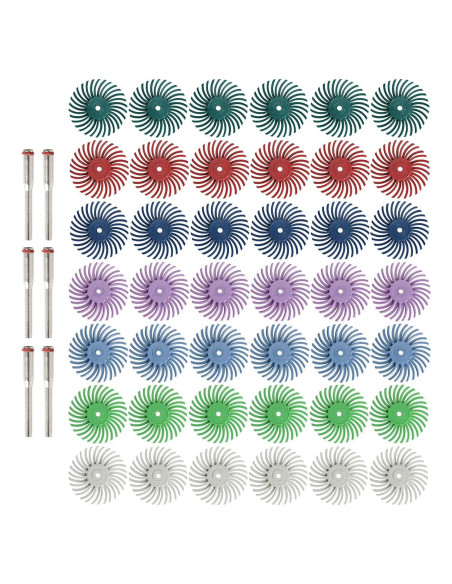 Kit de discos de cepillo radial 42 piezas FPPO 2,54 cm Kit de discos de cepillo radial 42 piezas FPPO 2,54 cm