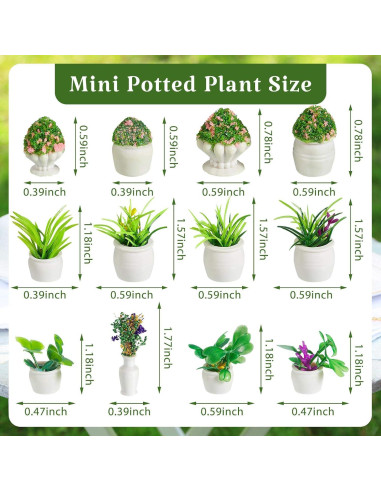Mini Plantas en Maceta Chuangdi 12 Piezas Decoración