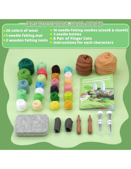 Kit de Fieltro Yizzvb 15 Piezas para Suculentas DIY Kit de Fieltro Yizzvb 15 Piezas para Suculentas DIY