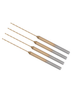 Mini Broca 0.6mm CoCud - Acero HSS Recubierta Titanio, 4 Piezas
