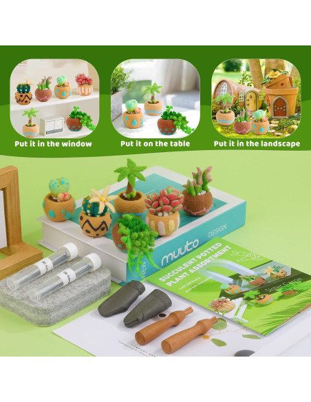 Kit de Fieltro Yizzvb 15 Piezas para Suculentas DIY Kit de Fieltro Yizzvb 15 Piezas para Suculentas DIY