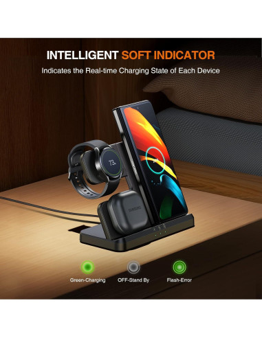 Cargador Inalámbrico 3 en 1 LK para Samsung Galaxy y Watch