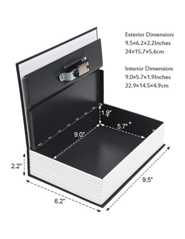 Caja Falsa de Libro KYODOLED con Cerradura de Combinación