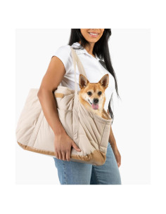 Bolso Transportador de Perro NoblePup Crema 6.8 kg Peluche
