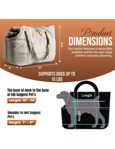 Bolso Transportador de Perro NoblePup Crema 6.8 kg Peluche 2