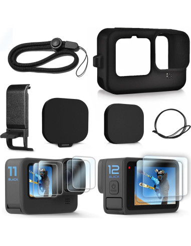Funda de Silicona FitStill para GoPro Hero 12/11/10/9 Black